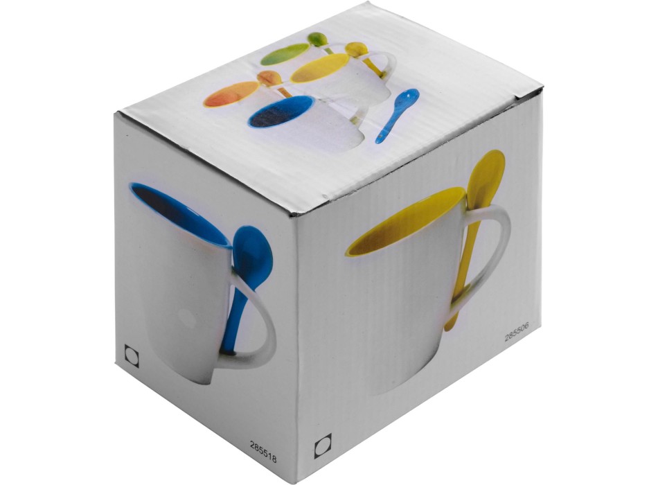 Tazza in ceramica con cucchiaio, capacità 300 ml Eduardo FullGadgets.com