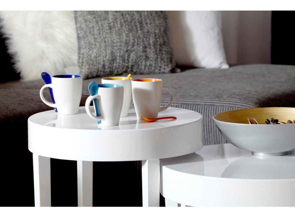 Tazza in ceramica con cucchiaio, capacità 300 ml Eduardo FullGadgets.com