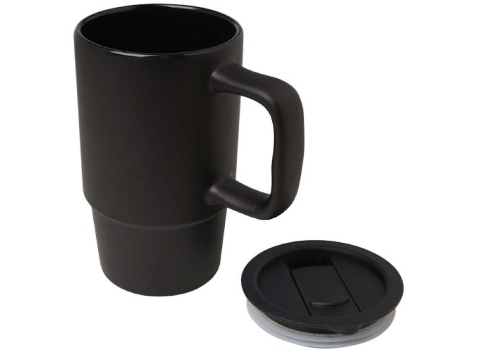 Tazza in ceramica da 450 ml con coperchio in plastica Carter FullGadgets.com