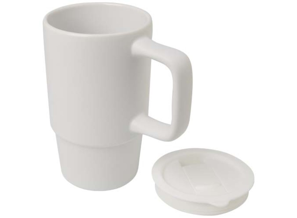 Tazza in ceramica da 450 ml con coperchio in plastica Carter FullGadgets.com