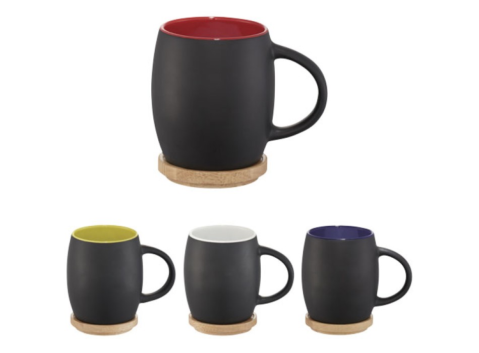 Tazza in ceramica Heart con coperchio in legno da 400 ml FullGadgets.com