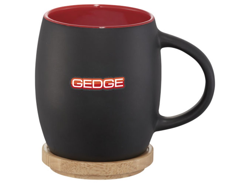 Tazza in ceramica Heart con coperchio in legno da 400 ml FullGadgets.com