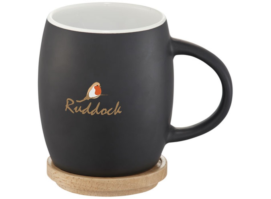 Tazza in ceramica Heart con coperchio in legno da 400 ml FullGadgets.com