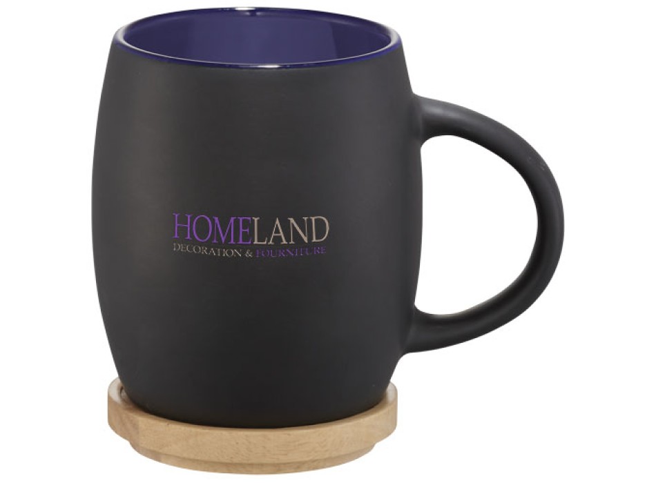 Tazza in ceramica Heart con coperchio in legno da 400 ml FullGadgets.com