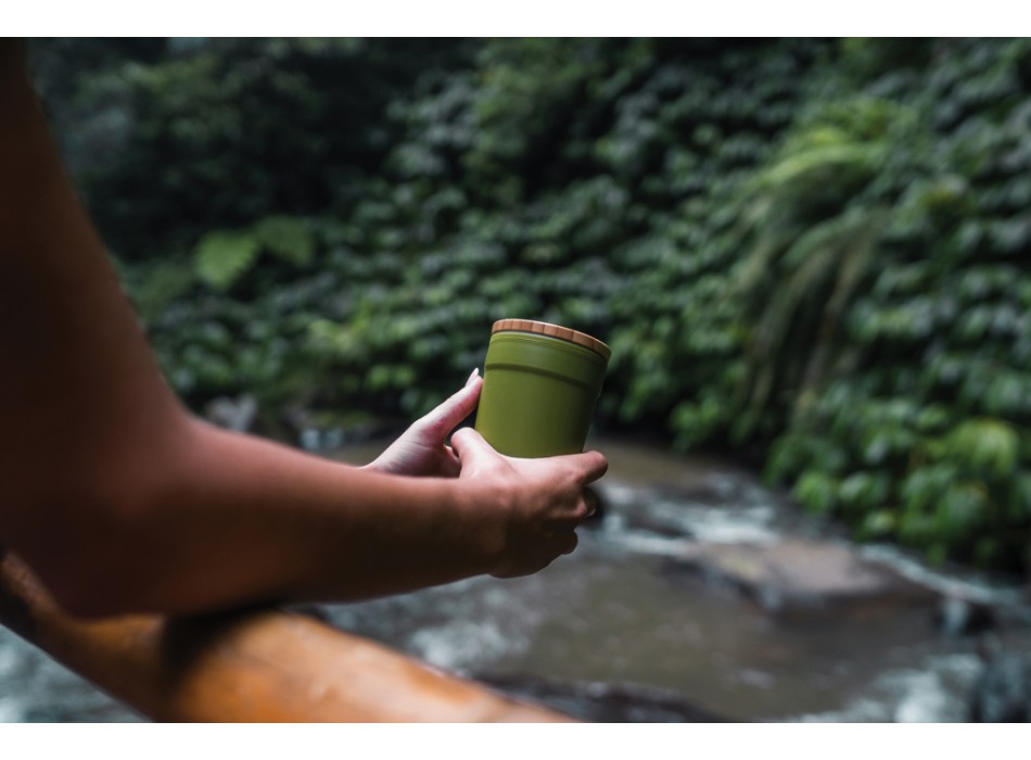 Tazza in rPP GRS con tappo in bambù FullGadgets.com