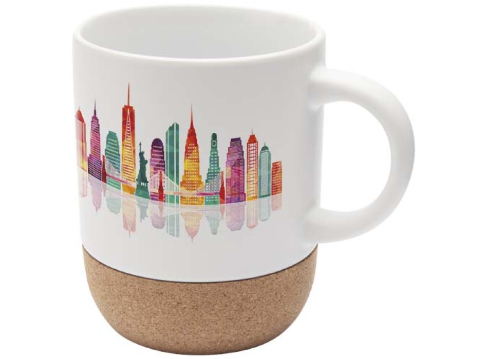 Tazza per stampa a sublimazione in ceramica da 300 ml con dettagli in sughero Billie FullGadgets.com