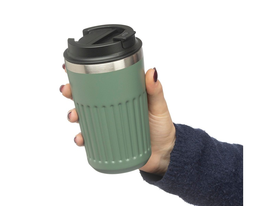 Tazza termica da viaggio in acciaio inox riciclato doppia parete 400 ml Chiara FullGadgets.com