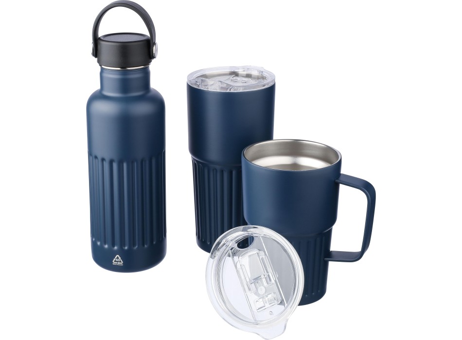 Tazza termica da viaggio in acciaio inox riciclato doppia parete 500 ml Kael FullGadgets.com