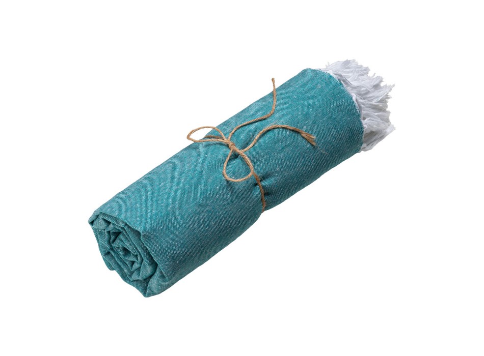 Telo mare in cotone riciclato 150 g/m2. Effetto melange e frange FullGadgets.com