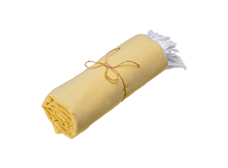 Telo mare in cotone riciclato 150 g/m2. Effetto melange e frange FullGadgets.com