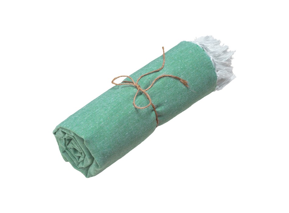 Telo mare in cotone riciclato 150 g/m2. Effetto melange e frange FullGadgets.com