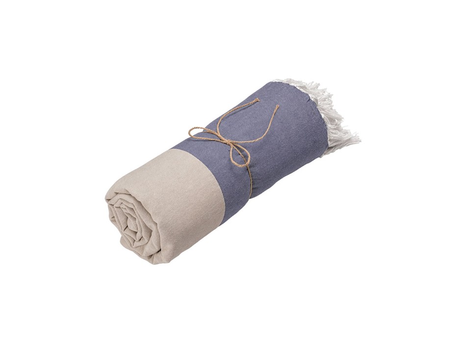 Telo mare in cotone riciclato 180 g/m2. Effetto melange e frange FullGadgets.com