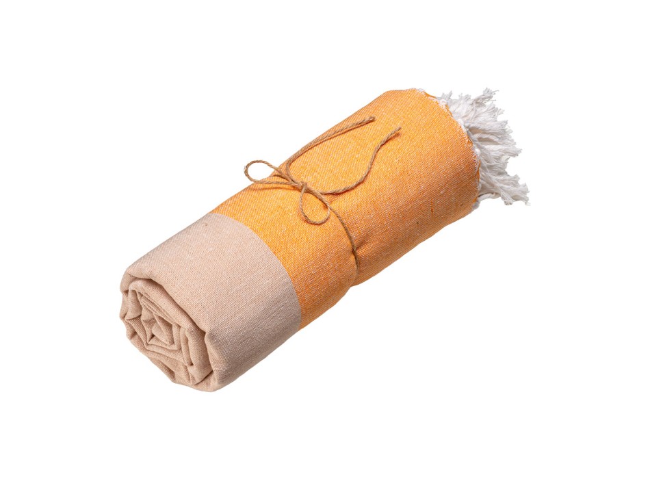 Telo mare in cotone riciclato 180 g/m2. Effetto melange e frange FullGadgets.com