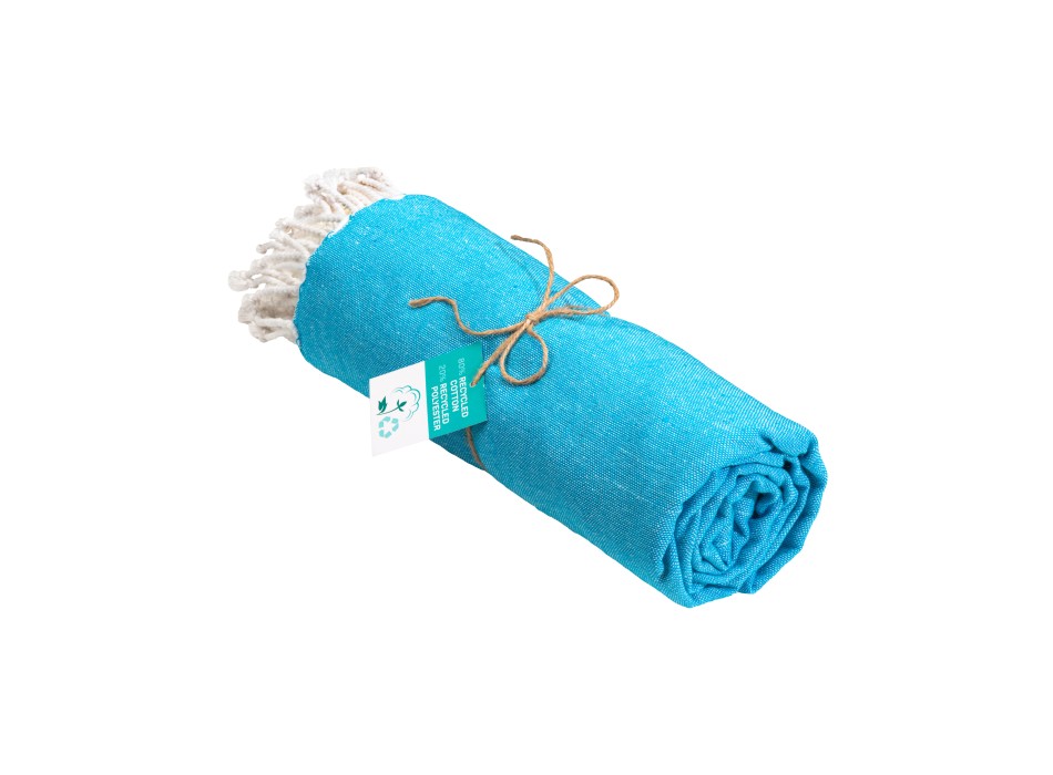 Telo mare/pareo  in cotone riciclato  da 180 gr/m2 con frange, misura 90x170 cm FullGadgets.com