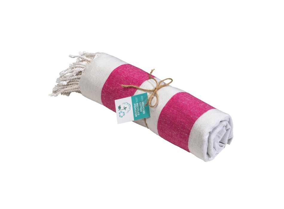 Telo mare/pareo  in cotone riciclato  da 180 gr/m2 con frange, misura 90x170 cm FullGadgets.com