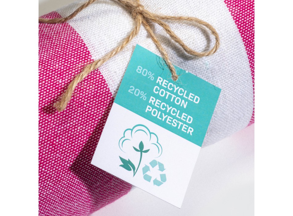 Telo mare/pareo  in cotone riciclato  da 180 gr/m2 con frange, misura 90x170 cm FullGadgets.com