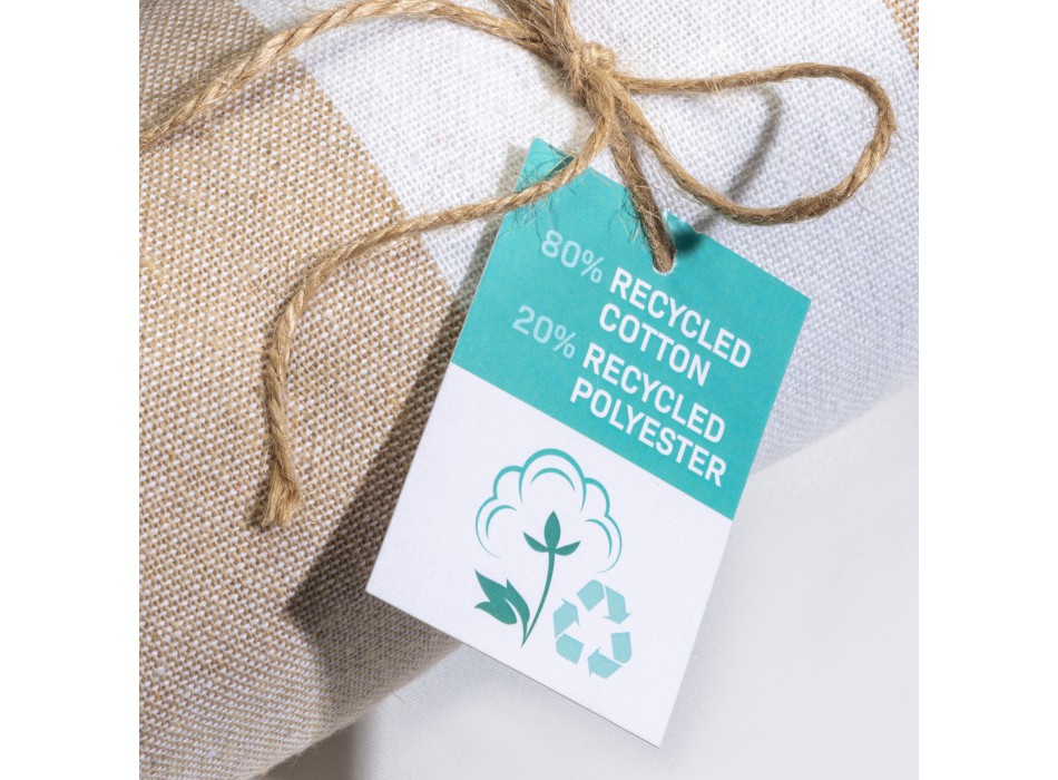 Telo mare/pareo  in cotone riciclato  da 180 gr/m2 con frange, misura 90x170 cm FullGadgets.com