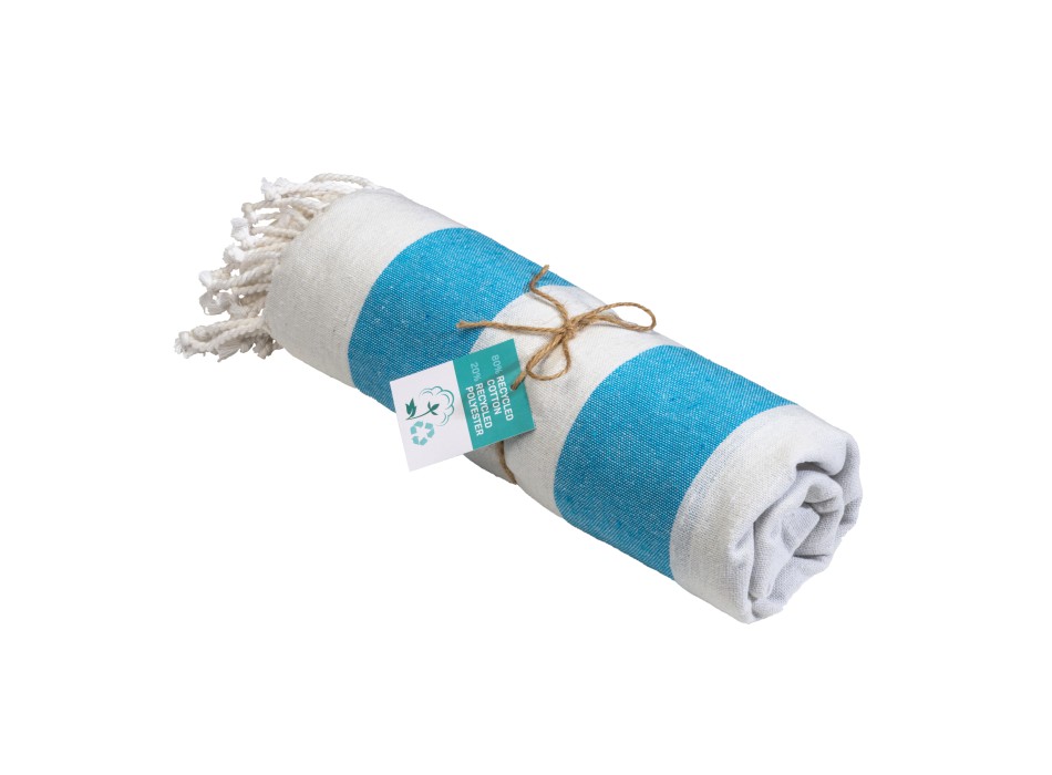 Telo mare/pareo  in cotone riciclato  da 180 gr/m2 con frange, misura 90x170 cm FullGadgets.com