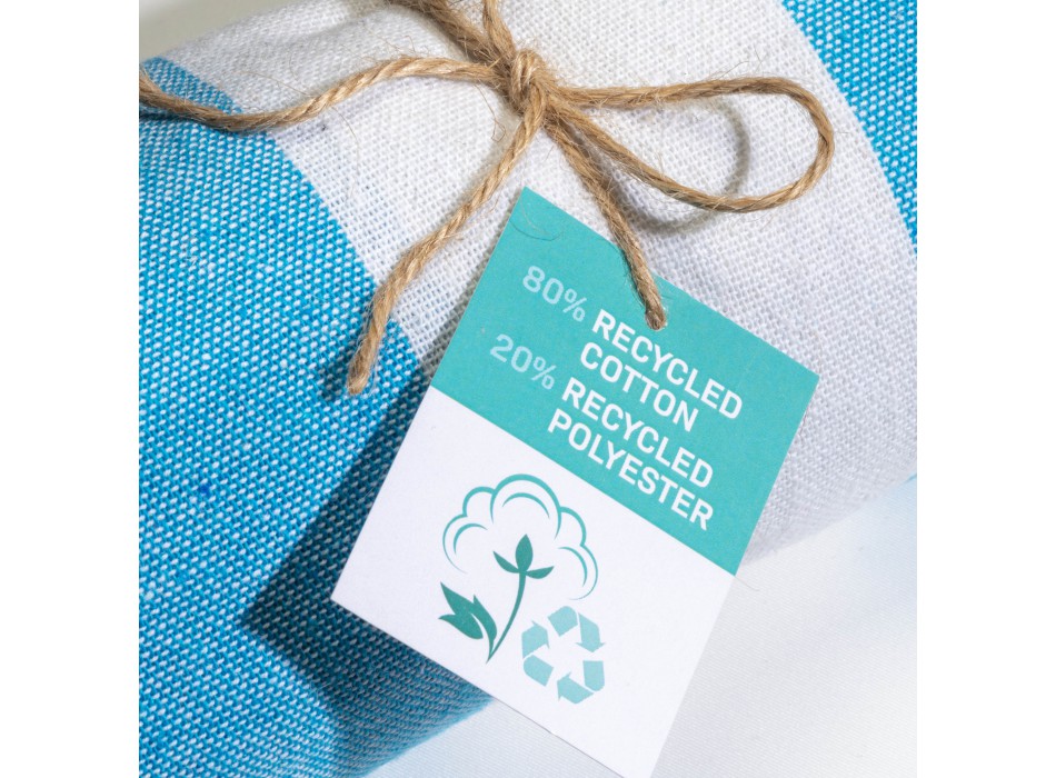 Telo mare/pareo  in cotone riciclato  da 180 gr/m2 con frange, misura 90x170 cm FullGadgets.com