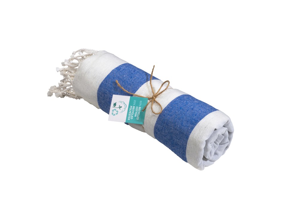 Telo mare/pareo  in cotone riciclato  da 180 gr/m2 con frange, misura 90x170 cm FullGadgets.com