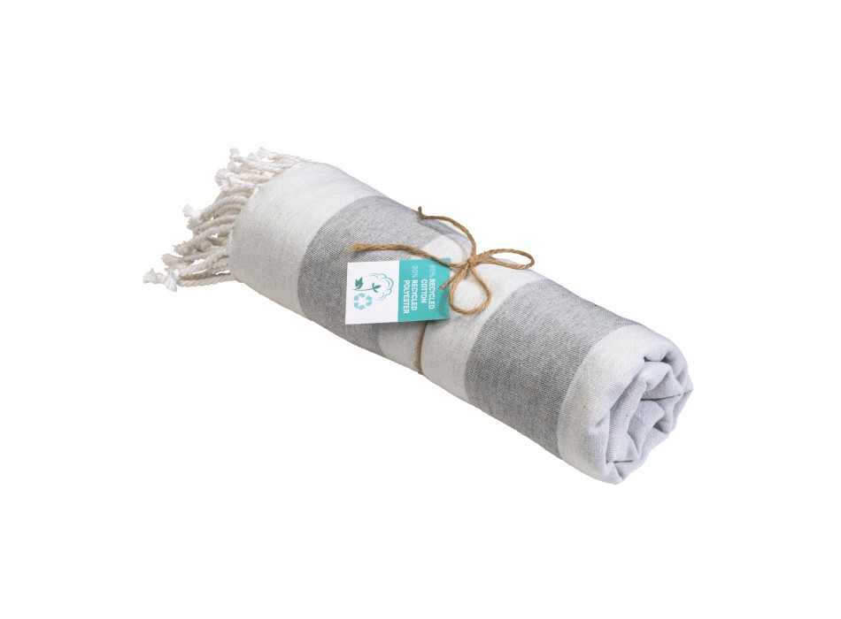 Telo mare/pareo  in cotone riciclato  da 180 gr/m2 con frange, misura 90x170 cm FullGadgets.com