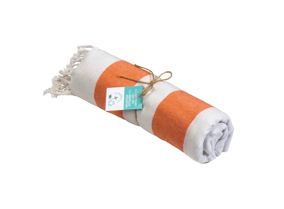 Telo mare/pareo  in cotone riciclato  da 180 gr/m2 con frange, misura 90x170 cm FullGadgets.com