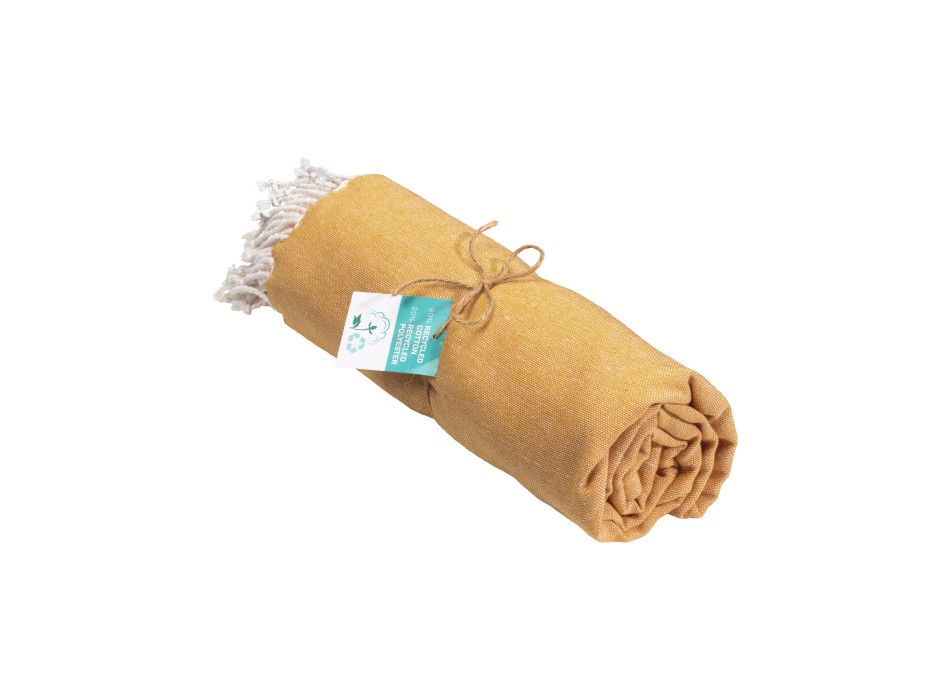 Telo mare/pareo  in cotone riciclato  da 180 gr/m2 con frange, misura 90x170 cm FullGadgets.com