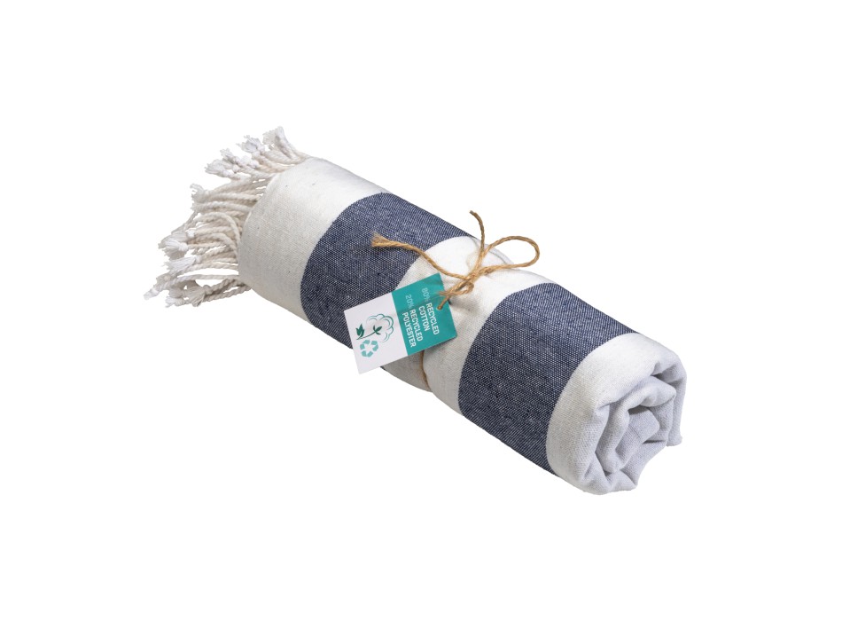 Telo mare/pareo  in cotone riciclato  da 180 gr/m2 con frange, misura 90x170 cm FullGadgets.com