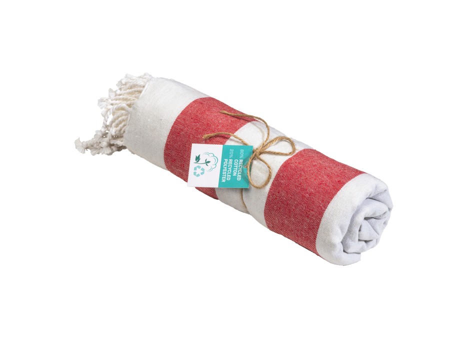 Telo mare/pareo  in cotone riciclato  da 180 gr/m2 con frange, misura 90x170 cm FullGadgets.com