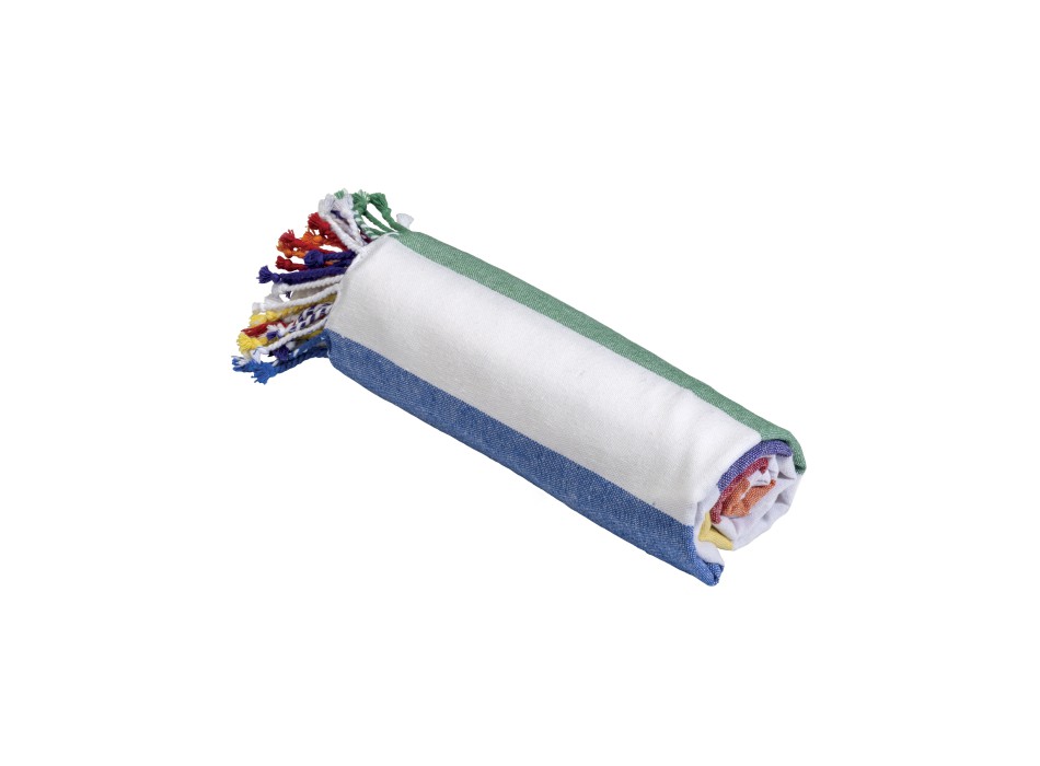 Telo mare/pareo  in cotone riciclato  da 180 gr/m2 con frange, misura 90x170 cm FullGadgets.com