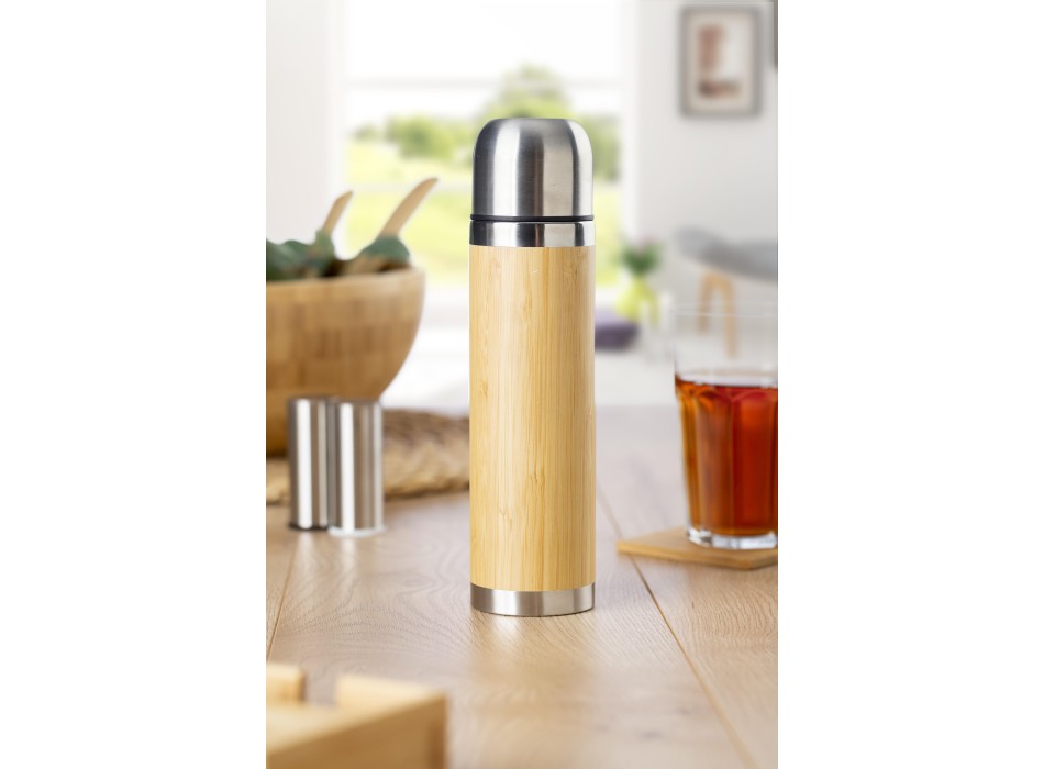 Thermos in acciaio inox e bamboo, capacità 400 ml Frederico FullGadgets.com