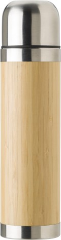 Thermos In Acciaio Inox E Bamboo Personalizzabile, 400 Ml
