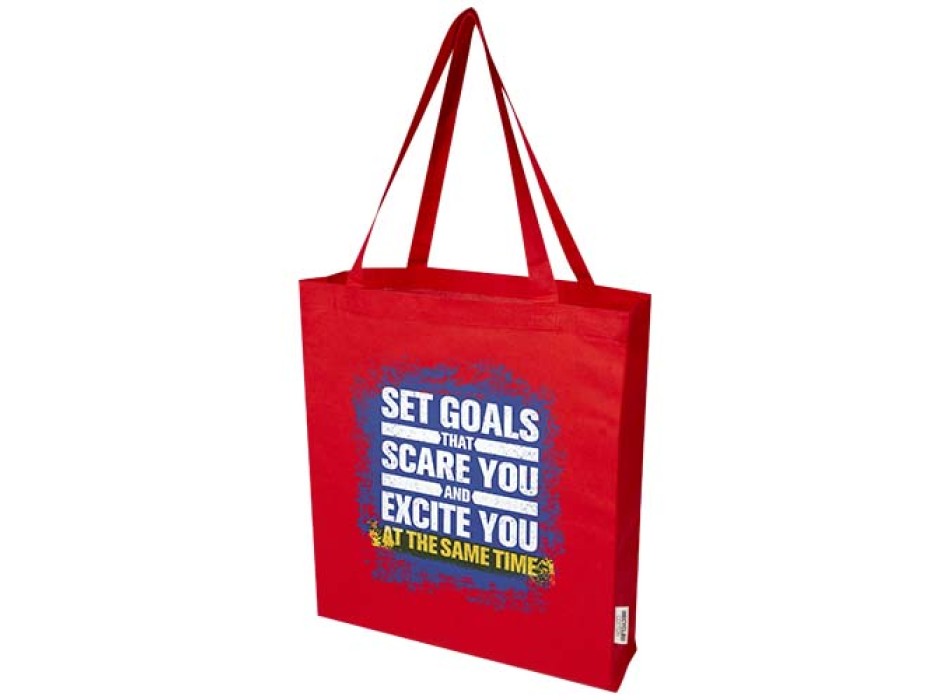 Tote bag a soffietto in cotone riciclato certificato GRS da 140 g/m² Madras FullGadgets.com