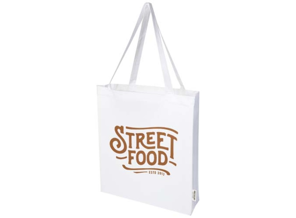 Tote bag a soffietto in cotone riciclato certificato GRS da 140 g/m² Madras FullGadgets.com
