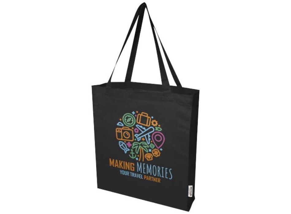 Tote bag a soffietto in cotone riciclato certificato GRS da 140 g/m² Madras FullGadgets.com