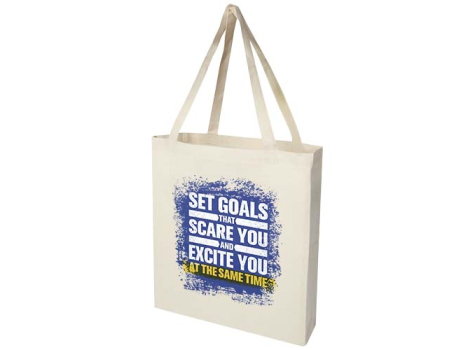 Tote bag a soffietto in cotone riciclato certificato GRS da 140 g/m² Madras FullGadgets.com