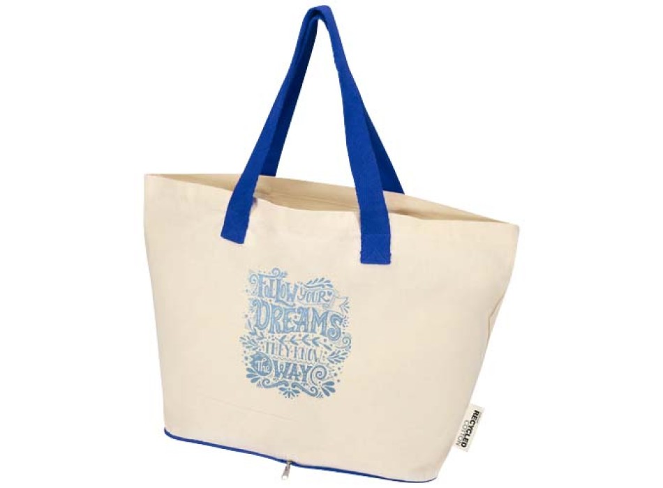 Tote bag pieghevole in cotone riciclato certificato GRS da 140 g/m² Sierra - 7L FullGadgets.com