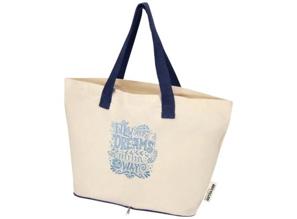 Tote bag pieghevole in cotone riciclato certificato GRS da 140 g/m² Sierra - 7L FullGadgets.com