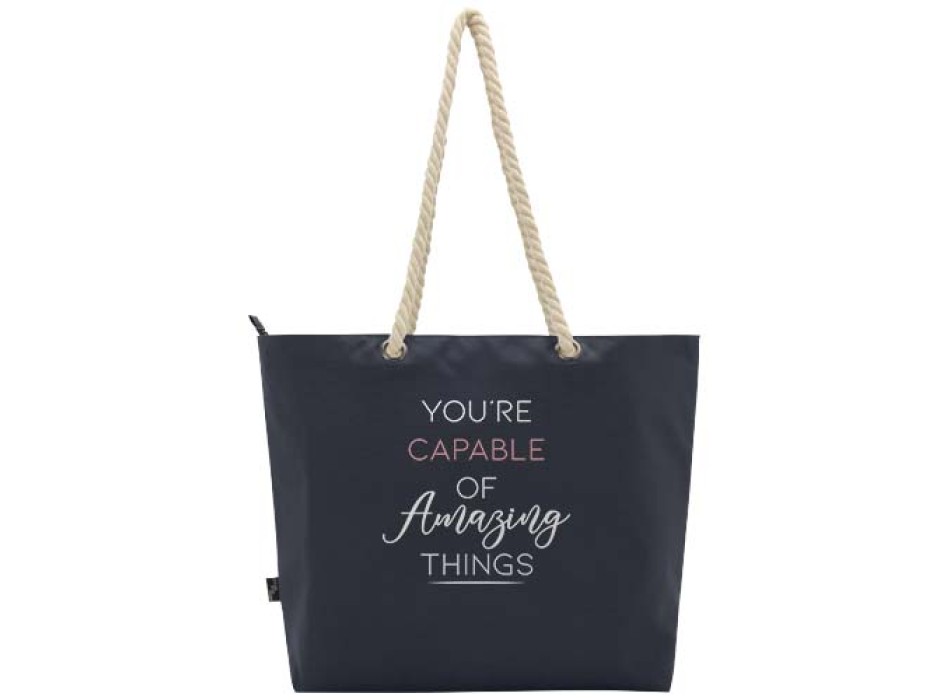 Tote bag termica da spiaggia in materiale riciclato certificato GRS con manici in corda Panama - 23L FullGadgets.com