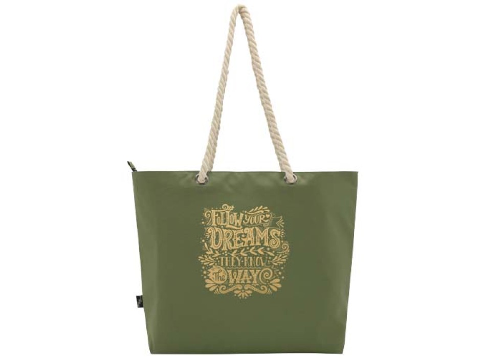 Tote bag termica da spiaggia in materiale riciclato certificato GRS con manici in corda Panama - 23L FullGadgets.com