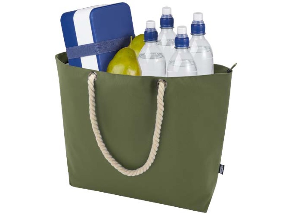 Tote bag termica da spiaggia in materiale riciclato certificato GRS con manici in corda Panama - 23L FullGadgets.com