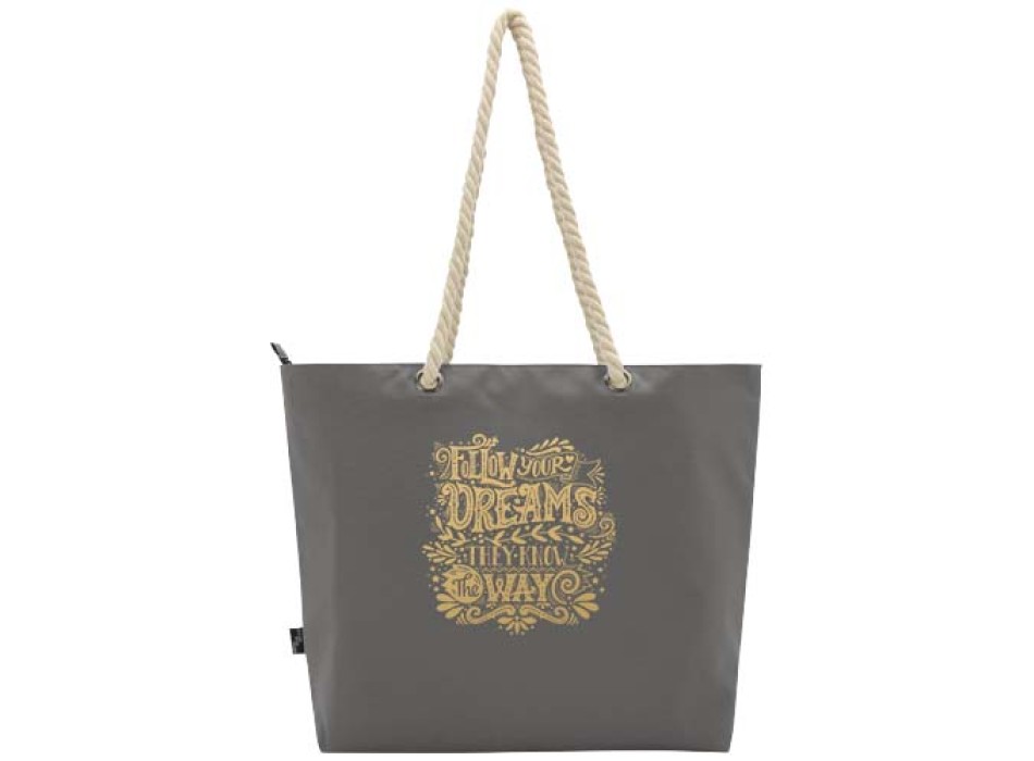 Tote bag termica da spiaggia in materiale riciclato certificato GRS con manici in corda Panama - 23L FullGadgets.com