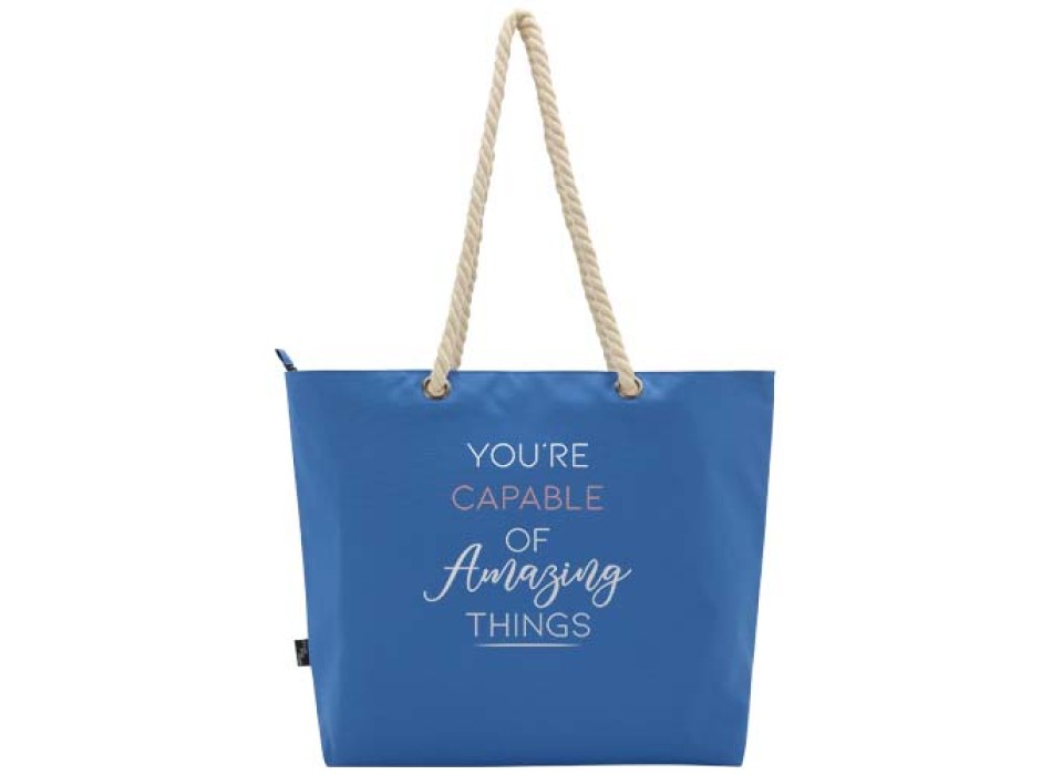 Tote bag termica da spiaggia in materiale riciclato certificato GRS con manici in corda Panama - 23L FullGadgets.com