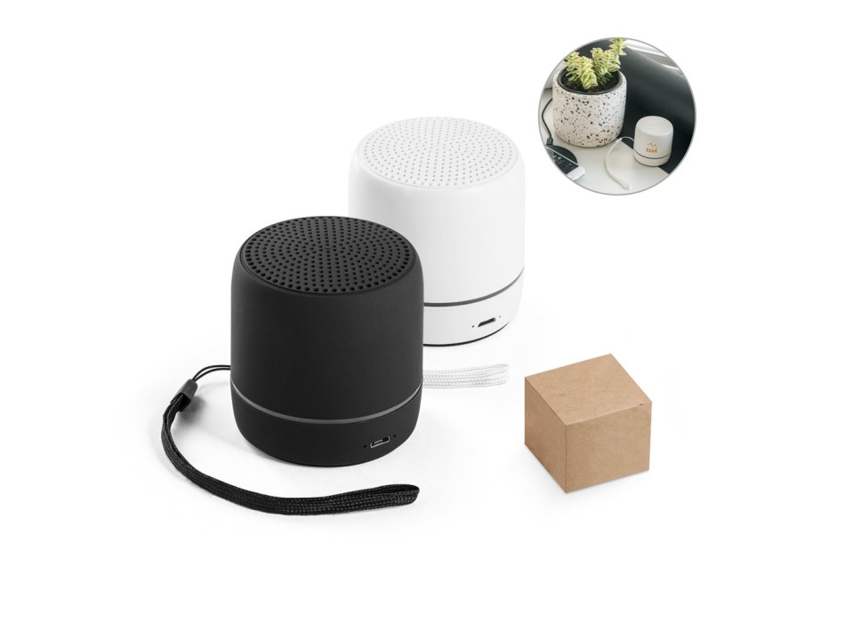 TURING. Altoparlante portatile da 3W con 4 ore di autonomia con il ABS riciclato (100% rABS) FullGadgets.com