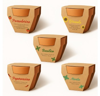 Vasetto in terracotta naturale con torba e capsula biodegradabile contenente semi FullGadgets.com