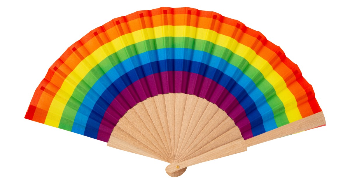 10 Ventagli Pieghevoli Arcobaleno - 42 Cm - Per Festival, Feste E Decorazione - Foto 4