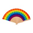 Ventaglio arcobaleno in poliestere con manico in legno FullGadgets.com