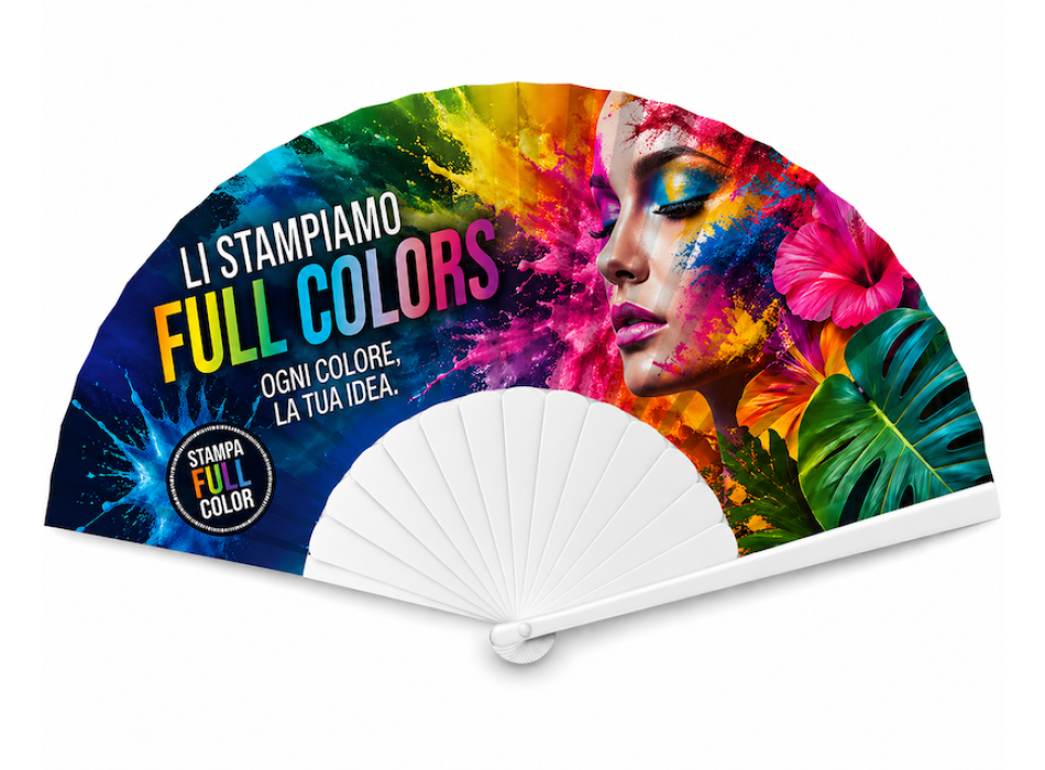 Ventaglio stampato intera superficie plastica - 23 cm  FullGadgets.com