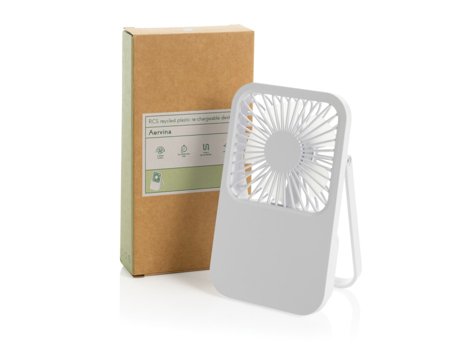 Ventilatore ricaricabile da tavolo Aervina uin rPlastica RCS FullGadgets.com
