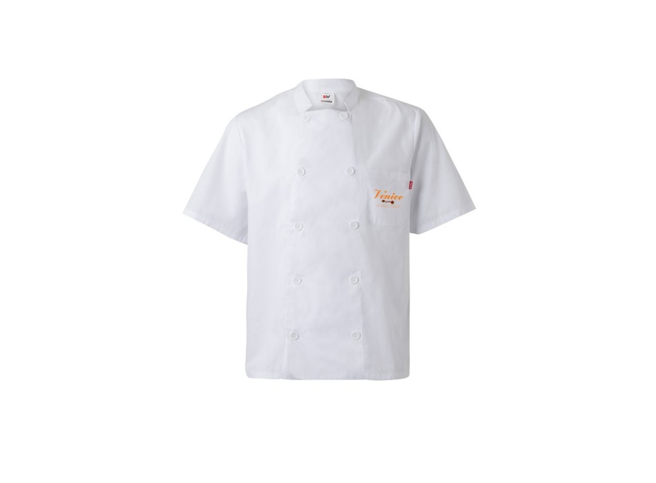 VL DURGA. Giacca da cucina in popeline (110g/m²) a maniche corte, in cotone (35%) e poliestere (65%) FullGadgets.com